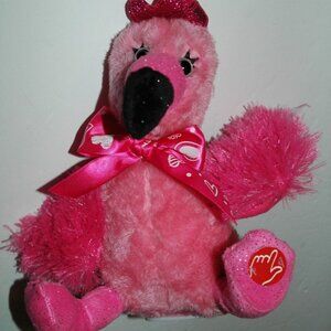 Dan Dee Animated Singing Pink Plush Flamingo Bird